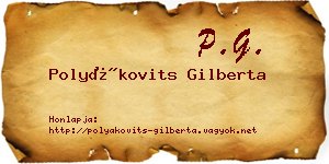 Polyákovits Gilberta névjegykártya